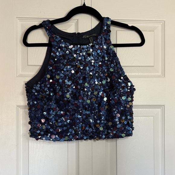 Adrianna Papell Tops - Adrianna Papell Midnight Sequin Crop Top size 10
